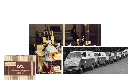 Imagine care conține poza produsului, poza din fabrica de tampoane și o poză cu mașinile care transportau produsele.